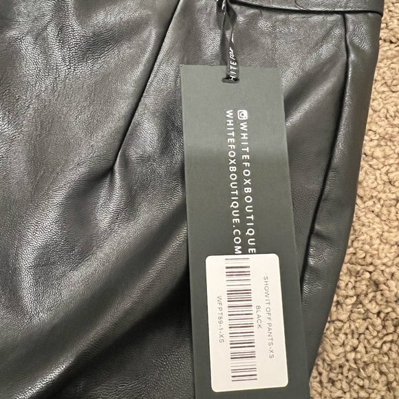 WHITE fox Black Leather pants - Picture 2 of 4
